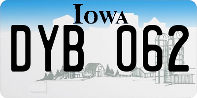 IA license plate DYB062
