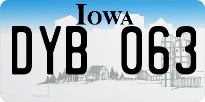 IA license plate DYB063