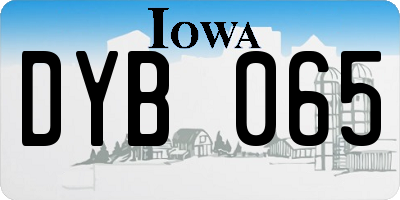 IA license plate DYB065