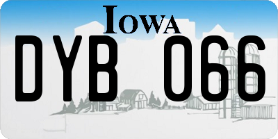 IA license plate DYB066