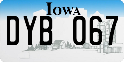 IA license plate DYB067