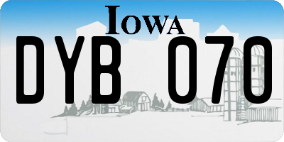 IA license plate DYB070