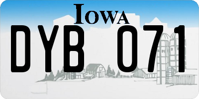 IA license plate DYB071