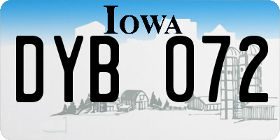 IA license plate DYB072