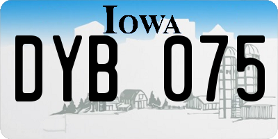 IA license plate DYB075