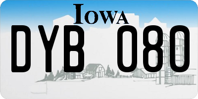 IA license plate DYB080
