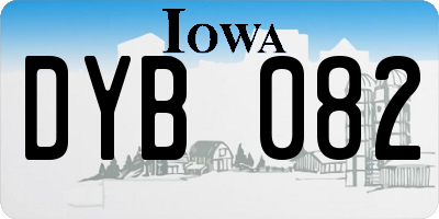 IA license plate DYB082