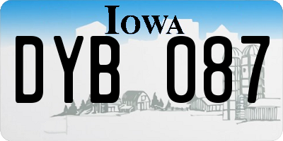 IA license plate DYB087