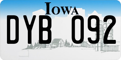 IA license plate DYB092