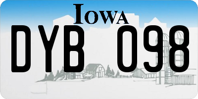 IA license plate DYB098