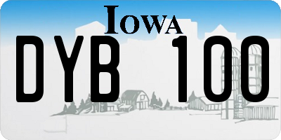 IA license plate DYB100
