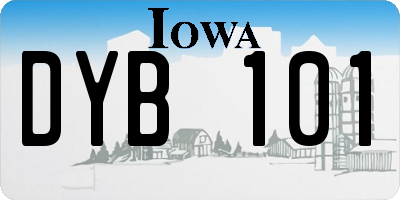 IA license plate DYB101