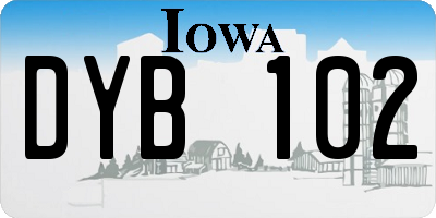 IA license plate DYB102