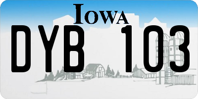 IA license plate DYB103