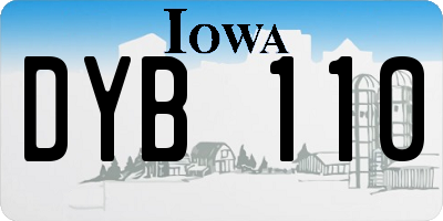 IA license plate DYB110