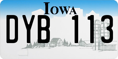 IA license plate DYB113