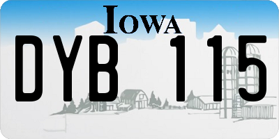 IA license plate DYB115