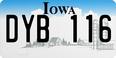 IA license plate DYB116
