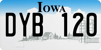 IA license plate DYB120