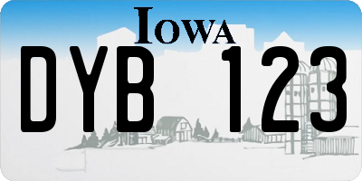 IA license plate DYB123