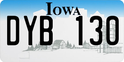 IA license plate DYB130