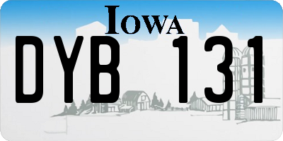 IA license plate DYB131