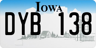 IA license plate DYB138