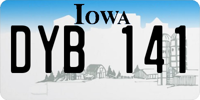 IA license plate DYB141