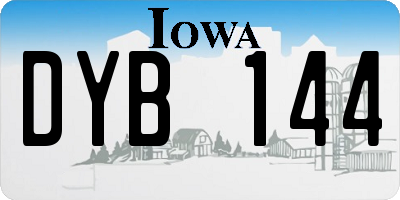 IA license plate DYB144