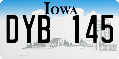 IA license plate DYB145