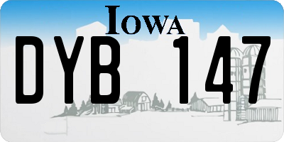 IA license plate DYB147