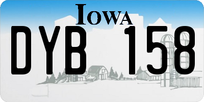 IA license plate DYB158