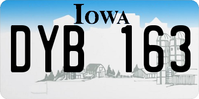 IA license plate DYB163