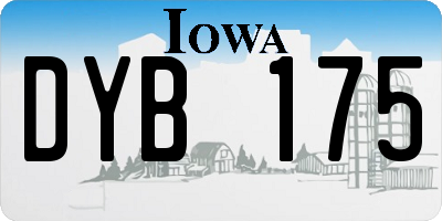 IA license plate DYB175
