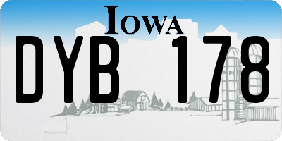 IA license plate DYB178