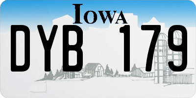IA license plate DYB179