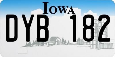 IA license plate DYB182