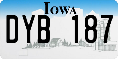 IA license plate DYB187