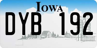 IA license plate DYB192