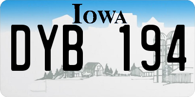 IA license plate DYB194