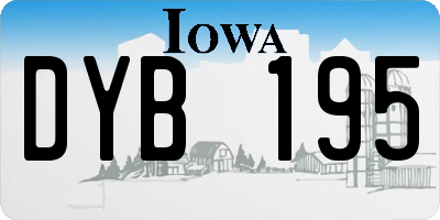 IA license plate DYB195