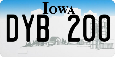 IA license plate DYB200