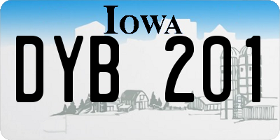 IA license plate DYB201