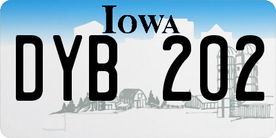 IA license plate DYB202