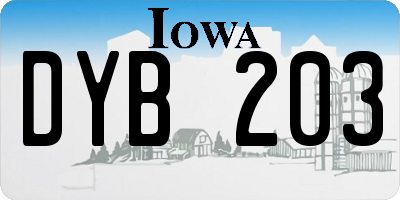 IA license plate DYB203