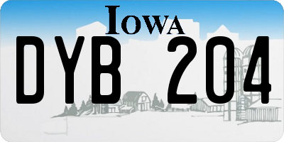IA license plate DYB204