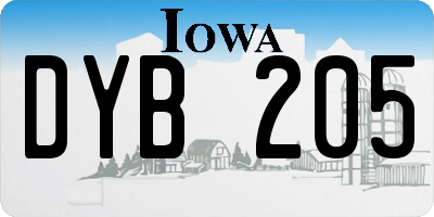 IA license plate DYB205