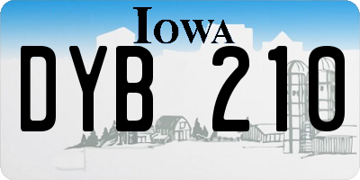 IA license plate DYB210