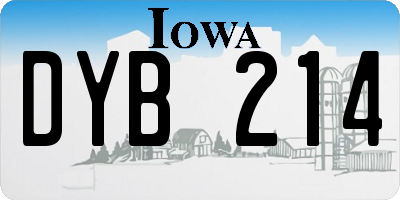 IA license plate DYB214