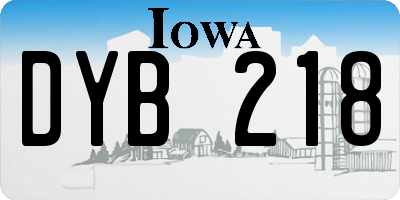 IA license plate DYB218